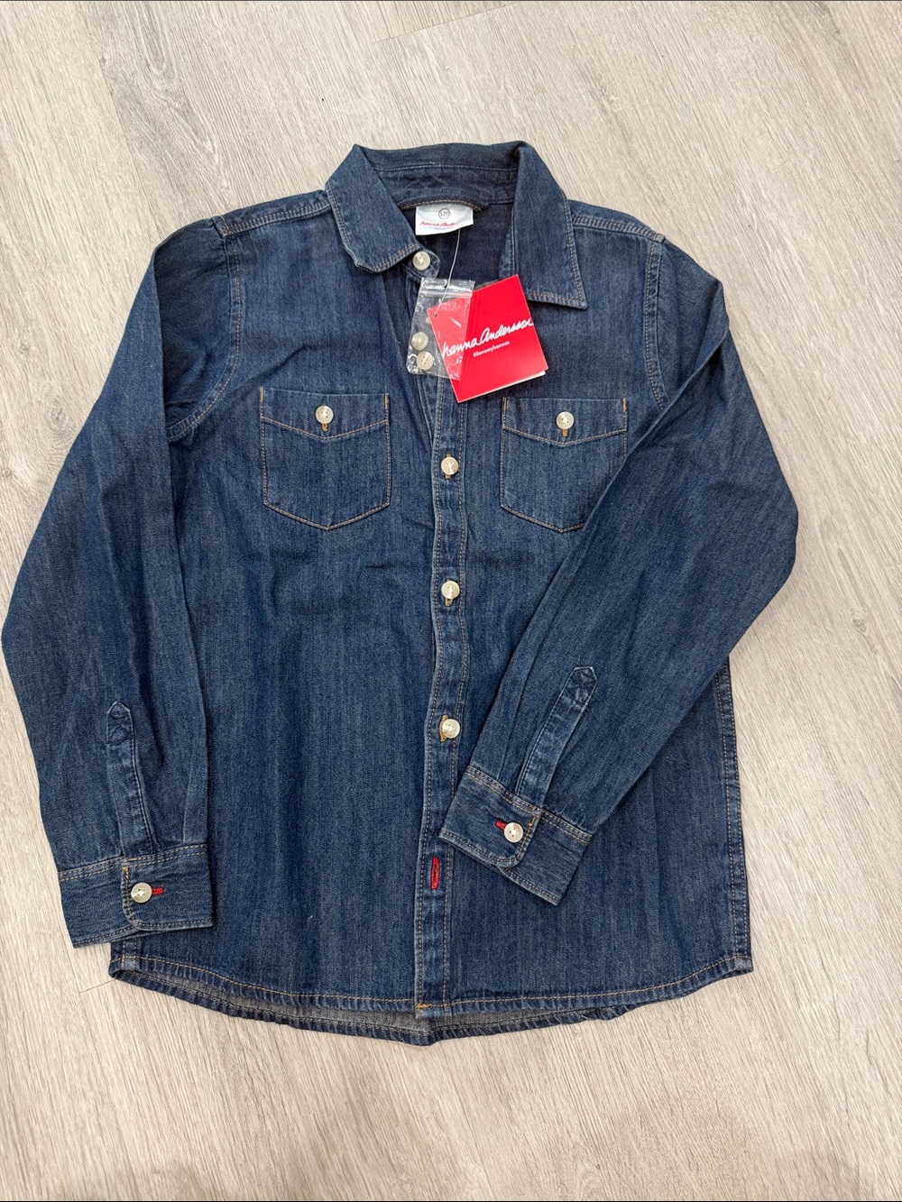Hanna Andersson Dark Blue Denim Button Down Shirt